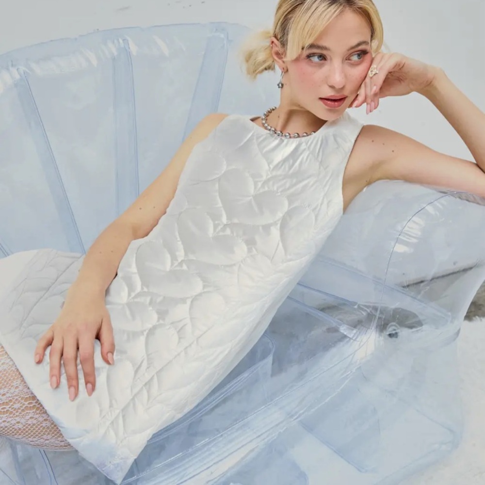 Cider CLOUD9 HEART QUILTED MINI DRESS